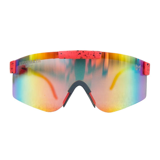 Sports Sunglasses (Red with Black Spots)