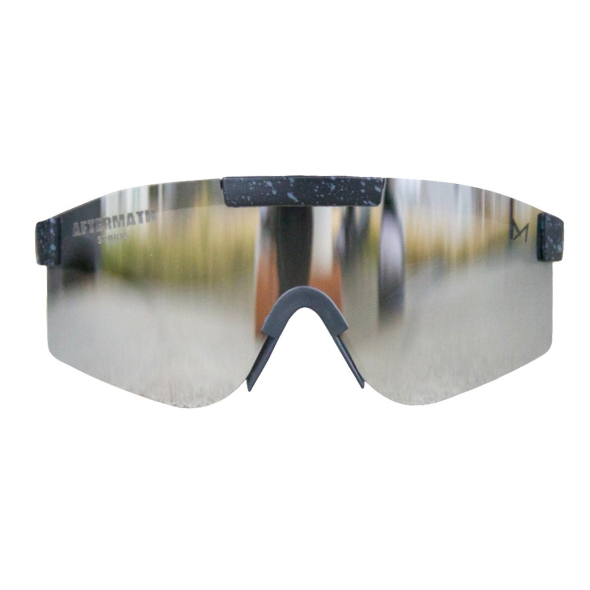 Sports Sunglasses (Black and Silver Mirror)